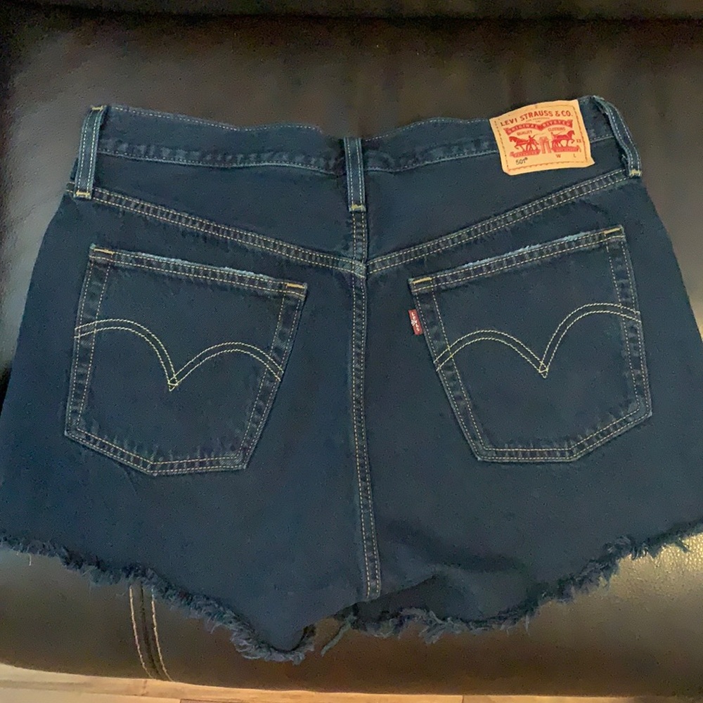 Levi’s 501 High Rise Shorts dark wash